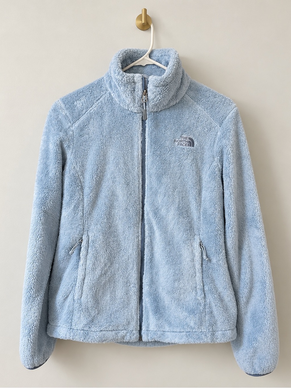 The North Face Light Blue Plush Full-Zip Teddy Jacket